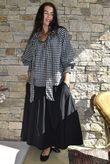 Nonni Gingham Poet Blouse Black Grey